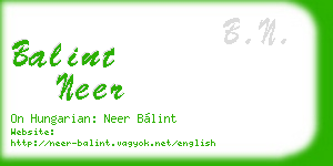 balint neer business card
