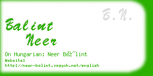 balint neer business card
